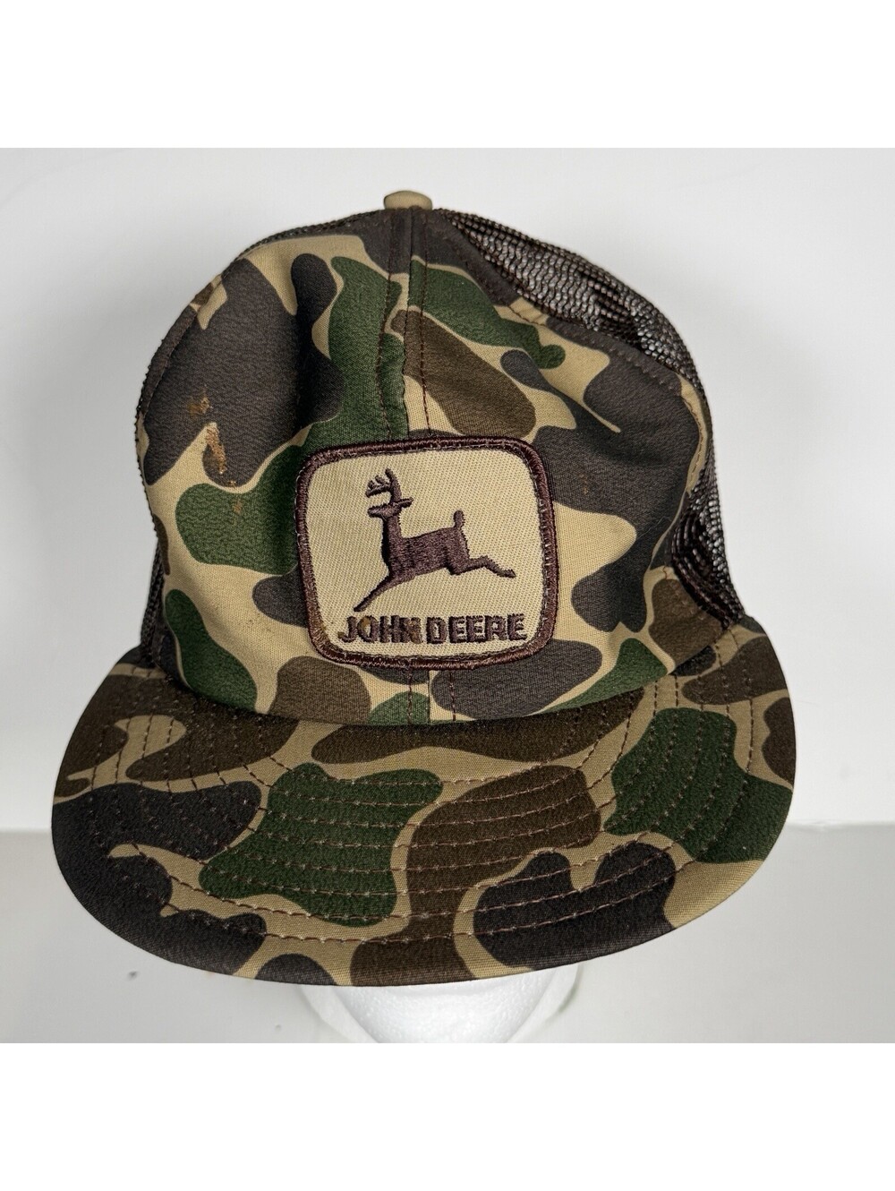 Vintage John Deere SnapBack Hat Camo Made In USA Promo 80s Patch